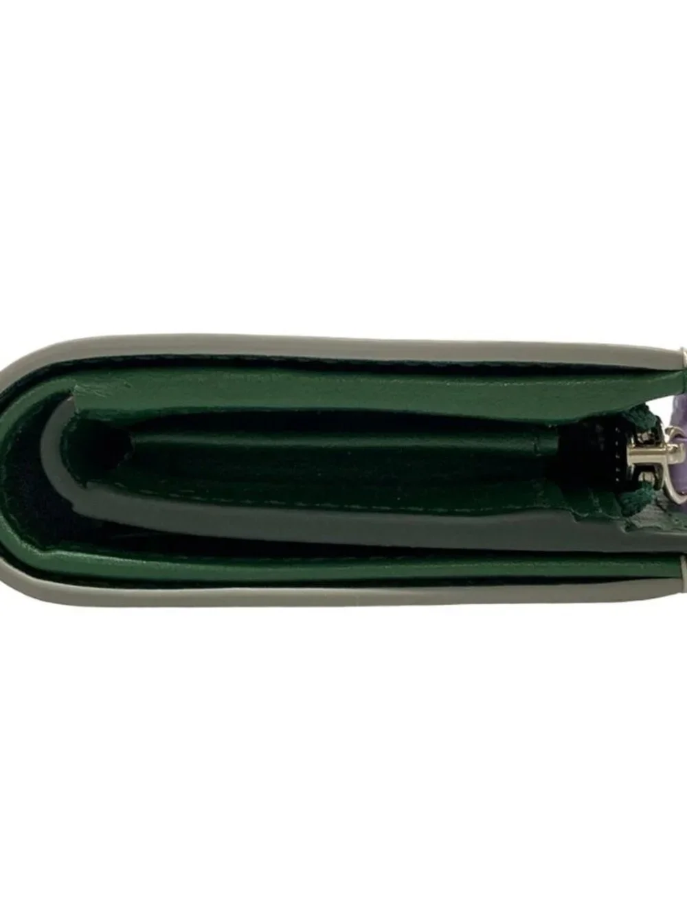 GUCCI Yuko Higuchi 860650 Light gray Dark Green Multi Leather - Bifold Wallet - Picture 8 of 11